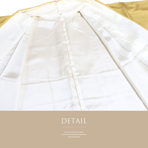 付下げ リサイクル 身丈154.5cm 裄62.8cm 袷 花枝柄 イエロー Sサイズ フォーマル セミフォーマル しつけ糸 正絹 広衿 Sランク