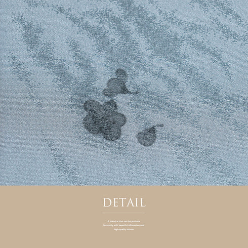 帯揚げ リサイクル お洒落 ちりめん 正絹 ブルー 梅や桜柄 地紋 未使用品 AG-1282