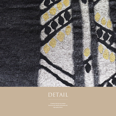 袋帯 リサイクル 帯丈434cm 六通 デザイン木柄 ブラック Sサイズ 正絹 Sランク お洒落