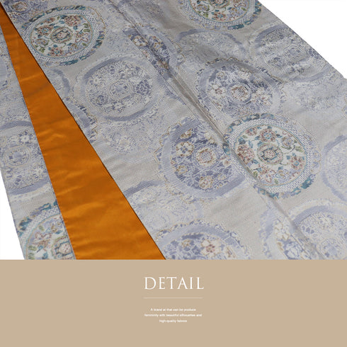 紬 リサイクル 身丈161.5cm 裄64.8cm 袷 絵皿柄 グレー Lサイズ お洒落 カジュアル 正絹 広衿 Sランク