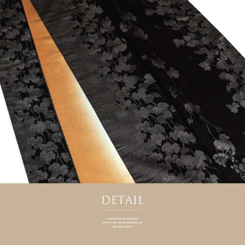 紬 リサイクル 身丈158.5cm 裄49.5cm 袷 葡萄蔦柄 ブラック Mサイズ お洒落 カジュアル 正絹 広衿 Sランク