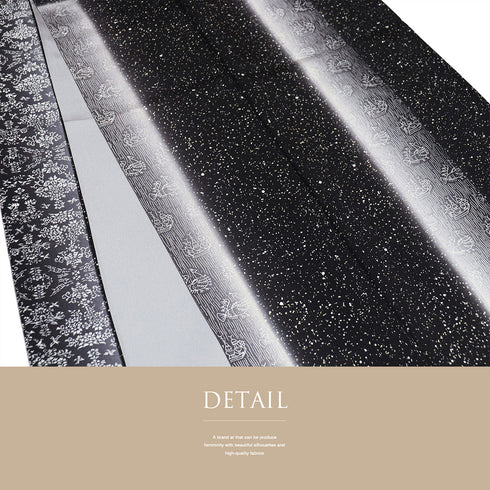 小紋 リサイクル 身丈154.5cm 裄65.2cm 袷 付下げ小紋 のり散らしに帆船柄 鳥模様 ブラック Sサイズ お洒落 しつけ糸 正絹 広衿 未使用品