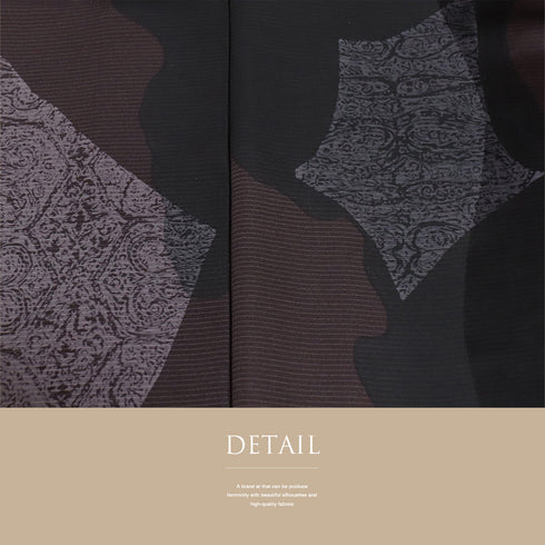 小紋 リサイクル 身丈160cm 裄65.2cm 袷 染めわけ 地紋 ブラック Mサイズ お洒落 カジュアル 正絹 広衿 Aランク