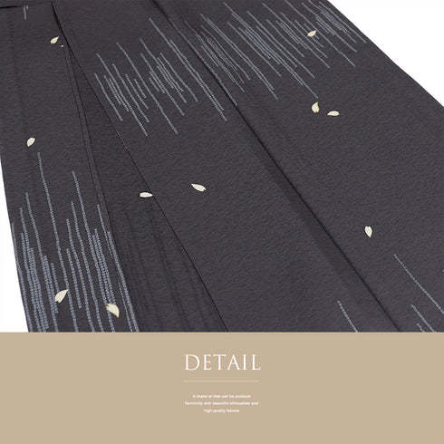 小紋 リサイクル 身丈152.5cm 裄62cm 単衣 鹿子柄に花びら散らし 箔 渡辺雪三郎 グレー Sサイズ お洒落 正絹 広衿 Sランク