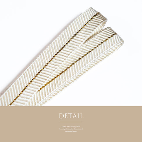 帯締め リサイクル セミフォーマル 平組紐 ホワイト 正絹 新品・未使用品 白鳳 伝統工芸士 廣澤白鳳作 日光東照宮純金糸 誉田屋源兵衛謹製 落款