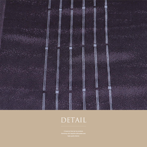 帯締め・帯揚げセット リサイクル 平組紐 ちりめん パープル 正絹 新品・未使用品 デザイン縞柄