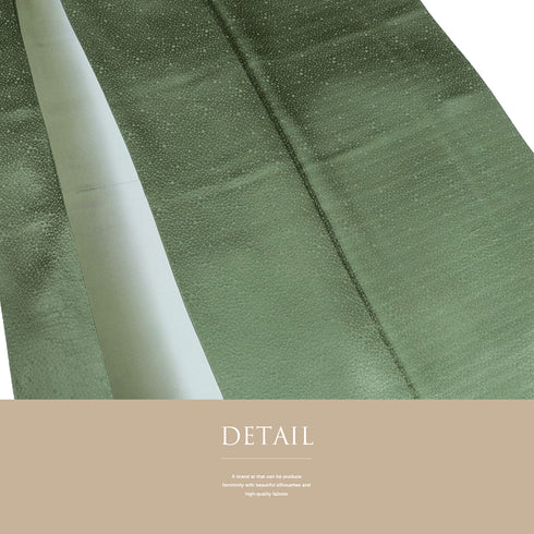 色無地 リサイクル 身丈161.5cm 裄64.8cm 袷 グリーン Lサイズ セミフォーマル お洒落 一つ紋 正絹 広衿 地紋あり Sランク