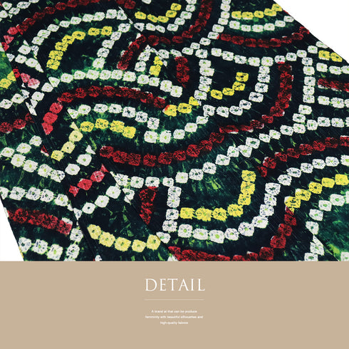 浴衣 リサイクル 夏着物 身丈153cm 裄62.8cm 夏物 絞り 青海波柄 グリーン Sサイズ カジュアル 木綿 洗える着物 バチ衿 Sランク