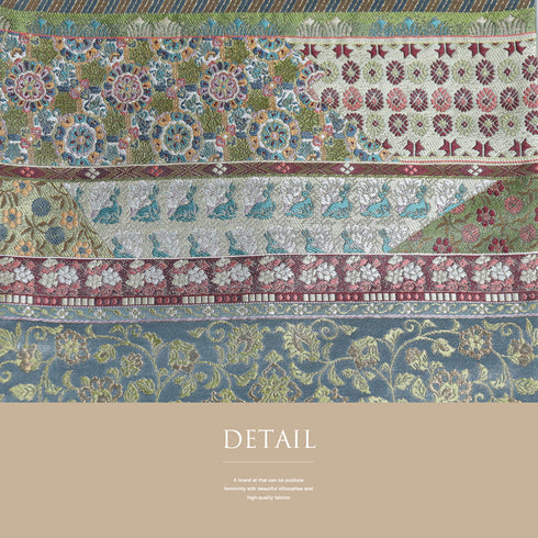 袋帯 リサイクル 帯丈428cm 六通 裂文様 多色 Sサイズ 正絹 Sランク フォーマル お洒落