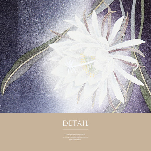 袋帯 リサイクル 帯丈484cm ポイント柄 月下美人柄 ぼかし パープル LLサイズ 正絹 Sランク お洒落