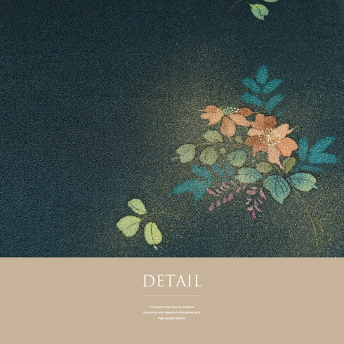 帯揚げ お洒落 ちりめん グリーン 正絹 新品・未使用品 丹後ちりめん 花柄