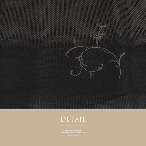 小紋 リサイクル 身丈161.7cm 裄64.8cm 袷 織・段ぼかし柄 刺繍 ブラウン Lサイズ お洒落 カジュアル 正絹 広衿 Sランク