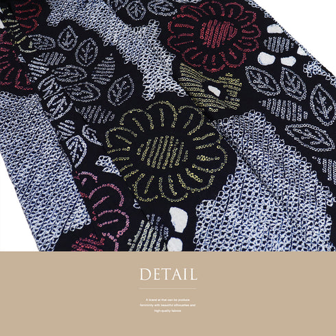 浴衣 リサイクル 絞り 三浦絞り 単衣 Sサイズ Aランク 花柄 カジュアル 身丈152cm 裄62cm 綿 着物 YU-172