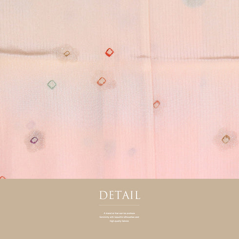 長襦袢 リサイクル 長襦袢 身丈127.3cm 裄64.4cm 袷 絞り柄 小花柄 地紋 ぼかし ピンク Sサイズ お洒落 正絹 袖無双 Sランク