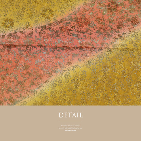 帯締め・帯揚げセット リサイクル お洒落 平組紐 オレンジ 正絹 新品・未使用品