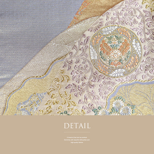 袋帯 リサイクル 帯丈432cm 六通 山重正倉文 華文や花唐草柄 グレー Sサイズ 正絹 Sランク フォーマル セミフォーマル