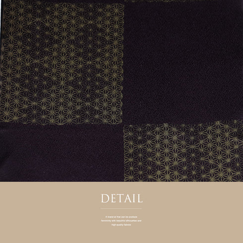 帯揚げ リサイクル お洒落 ちりめん 正絹 パープル 麻の葉模様 新品・未使用品