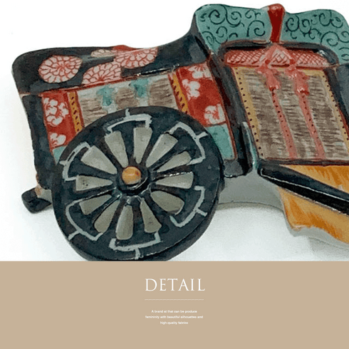 帯留め アンティーク Aランク 陶器 御所車 ET-501