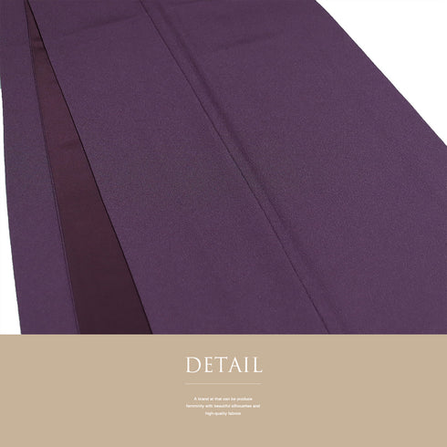 色無地 リサイクル 身丈161.2cm 裄65cm 袷 パープル Lサイズ セミフォーマル お洒落 一つ紋 ポリエステル 洗える着物 バチ衿 地紋なし Sランク