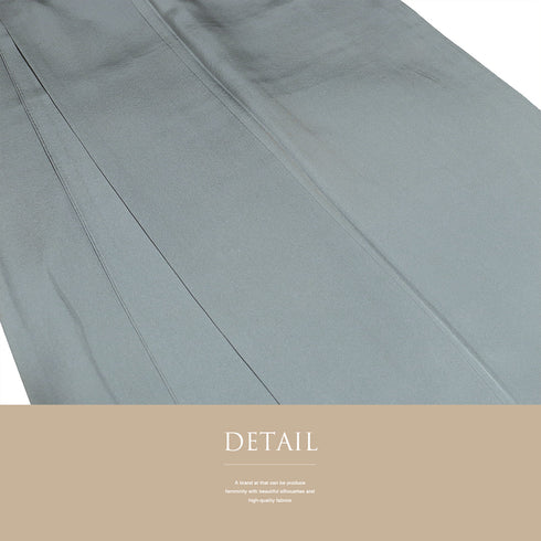 色無地 リサイクル 身丈159.5cm 裄68.4cm 袷 グレー Mサイズ セミフォーマル 落款 一つ紋 蟹牡丹紋 正絹 広衿 地紋なし Aランク