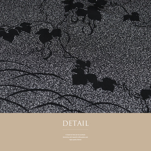 訪問着 リサイクル 身丈163.5cm 裄68.4cm 袷 ひょうたん模様 たたき染め 岸上純平 ブラック Lサイズ お洒落 落款 しつけ糸 正絹 広衿 Sランク