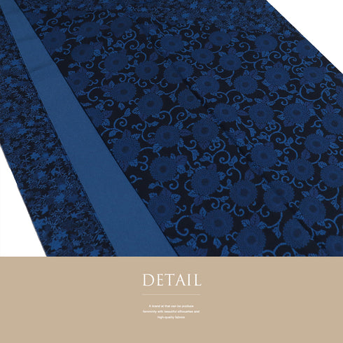 付下げ リサイクル 身丈168cm 裄67.6cm 袷 小紋 菊唐草文様 草花柄 ブルー LLサイズ お洒落 正絹 広衿 Sランク