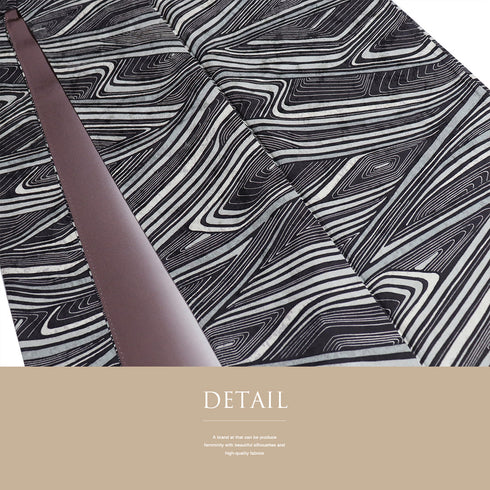 小紋 リサイクル 身丈154.5cm 裄70cm 袷 抽象柄 パープル Sサイズ お洒落 カジュアル 正絹 広衿 Sランク