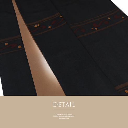 小紋 リサイクル 身丈152.7cm 裄64cm 袷 横段柄 パールトーン加工 ブラック Sサイズ お洒落 カジュアル 正絹 広衿 Sランク