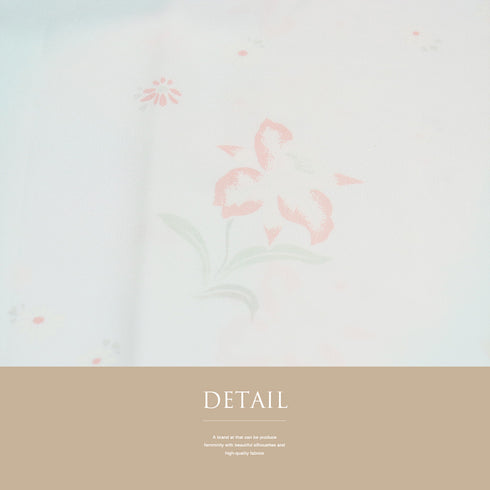 長襦袢 リサイクル 身丈120cm 裄61.8cm 袷 花柄 ぼかし ブルー SSサイズ しつけ糸 ポリエステル 洗える着物 袖無双 Aランク