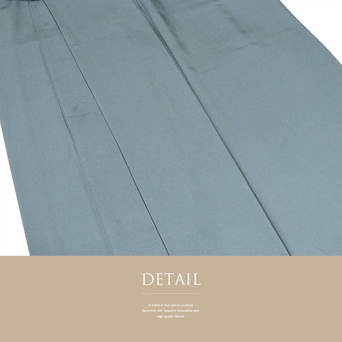 色無地 リサイクル 身丈162.2cm 裄66cm 袷 ゆったり ブルー Lサイズ セミフォーマル 一つ紋 正絹 広衿 Sランク