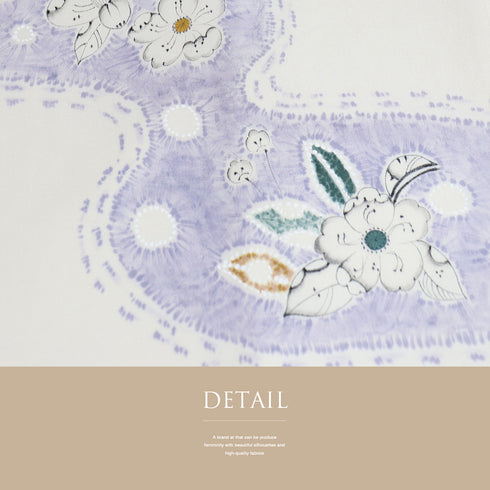 名古屋帯 リサイクル 帯丈364.5cm ポイント柄 花柄 塩瀬 ベージュ Mサイズ 正絹 Sランク お洒落