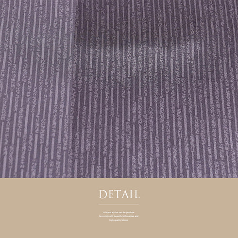 小紋 リサイクル 身丈155cm 裄65.3cm 袷 縞模様 伝統工芸士 一級技能士 長居賢珠 パープル Sサイズ カジュアル 落款 正絹 広衿 Sランク