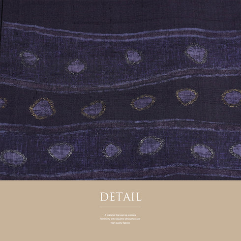 紬 リサイクル 身丈159cm 裄62.4cm 単衣 付下げ柄 パールトーン加工 パープル Mサイズ お洒落 正絹 広衿 Aランク