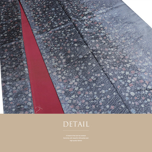 紬 リサイクル 身丈158cm 裄63.2cm 袷 縦ぼかしに草花柄 パープル Mサイズ お洒落 正絹 広衿 Sランク