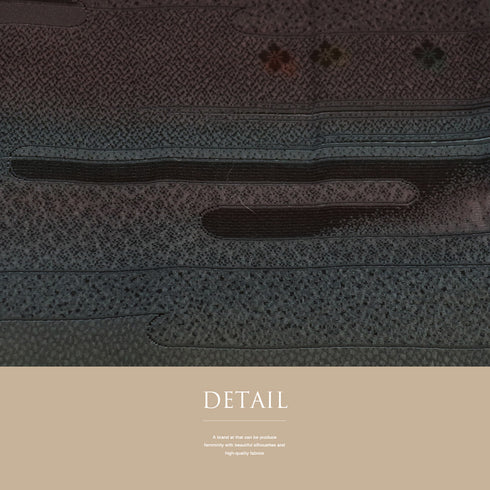 道行コート リサイクル 身丈88.5cm 裄65.2cm 袷 霞に花菱柄 地紋 多色 Mサイズ お洒落 正絹 Sランク