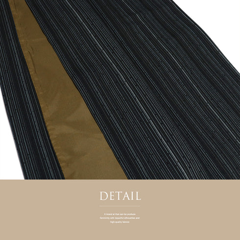 小紋 リサイクル 身丈167.6cm 裄66.8cm 袷 ストライプ柄 既製品 ブラック LLサイズ お洒落 カジュアル ポリエステル 洗える着物 広衿 Sランク