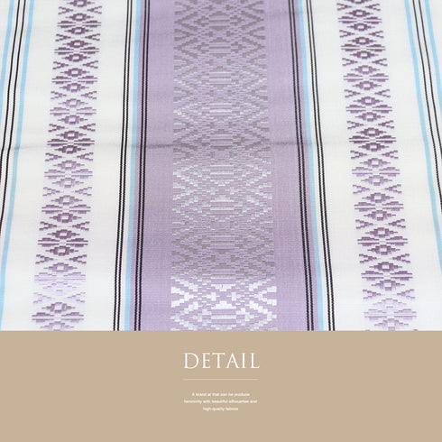 名古屋帯 リサイクル 帯丈365cm 全通 献上柄 ホワイト Mサイズ 正絹 Sランク カジュアル お洒落