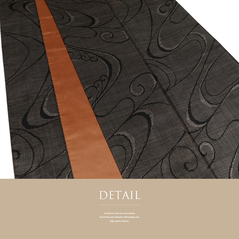 大島紬 リサイクル 身丈166cm 裄66.4cm 袷 流水柄 ブラウン LLサイズ カジュアル お洒落 正絹 広衿 Bランク