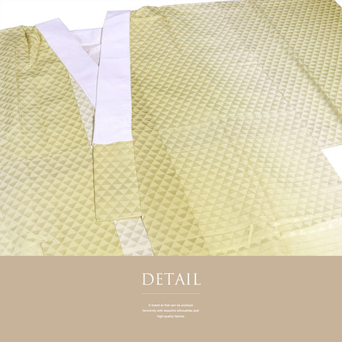 長襦袢 リサイクル 長襦袢 身丈116.8cm 裄61.6cm 袷 鱗の地紋柄 縦ぼかし イエロー SSサイズ 正絹 袖無双 Aランク