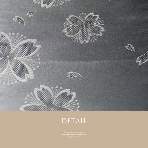 京袋帯 リサイクル 帯丈366cm 全通 桜にぼかし柄 グレー Mサイズ ポリエステル Sランク お洒落 カジュアル