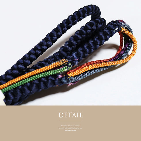 帯締め リサイクル カジュアル 手組紐 ネイビー 正絹 新品・未使用品