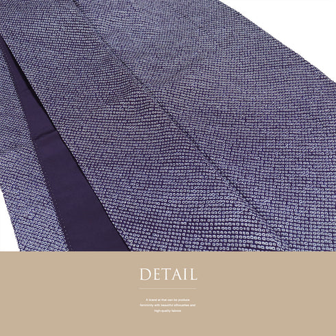 小紋 リサイクル 身丈159.2cm 裄64.4cm 袷 総絞り パープル Mサイズ お洒落 しつけ糸 正絹 広衿 Aランク