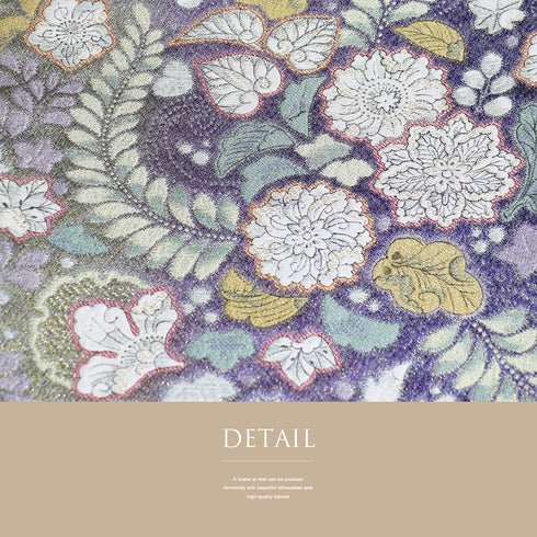 袋帯 リサイクル 帯丈432cm ポイント柄 辻ヶ花柄 ラメ パープル Sサイズ 正絹 Sランク お洒落