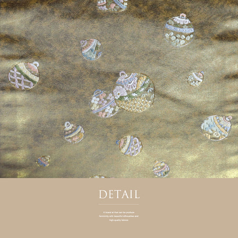 名古屋帯 リサイクル 帯丈378cm ポイント柄 鈴柄 グレー Mサイズ 正絹 Sランク お洒落