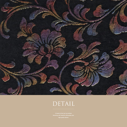 袋帯 リサイクル 帯丈432cm 六通 花唐草柄 ブラック Sサイズ 混合 新品・未使用品 お洒落