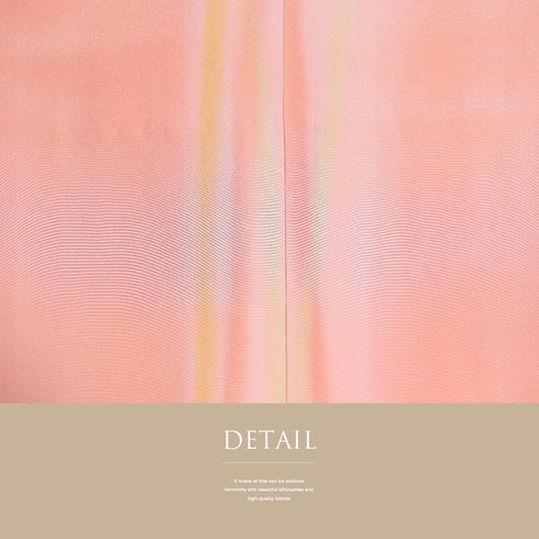 長襦袢 リサイクル 長襦袢 身丈119.5cm 裄63.2cm 袷 縞ぼかし柄 後身頃居敷当て付き 刺繍半衿 ピンク Sサイズ 正絹 袖無双 新品・未使用品