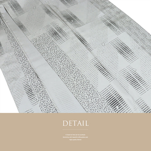 小紋 リサイクル 身丈165cm 裄68.4cm 単衣 グレー Lサイズ お洒落 不明 広衿 Sランク