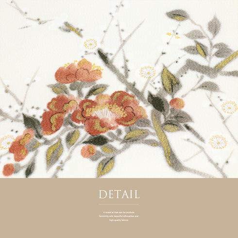 名古屋帯 リサイクル 帯丈358.5cm ポイント柄 梅柄 パールトーン加工 ベージュ Sサイズ 正絹 Sランク お洒落 落款