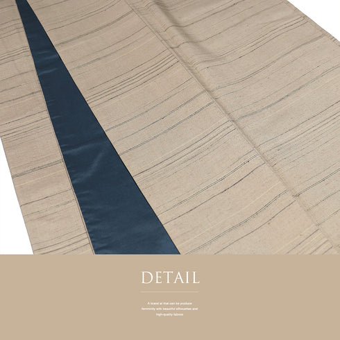 紬 リサイクル 身丈153.5cm 裄62.6cm 袷 ボーダー柄 仕立て直し品 ベージュ Sサイズ カジュアル お洒落 正絹 広衿 Aランク