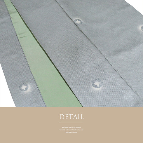 小紋 リサイクル 身丈154.5cm 裄65cm 袷 デザイン七宝柄 衿先布付き グレー Sサイズ お洒落 正絹 バチ衿 Aランク